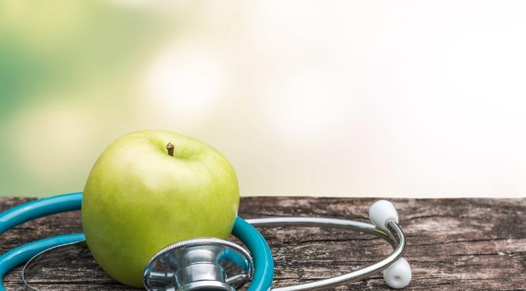green apple stethoscope health